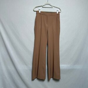 Express Editor High-Rise Flare Trousers Camel Brown Size 6R NWT